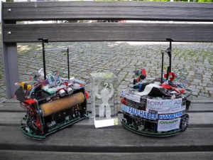 Die Soccer-Roboter 2014 mit dem Preis zum 2. Rang
